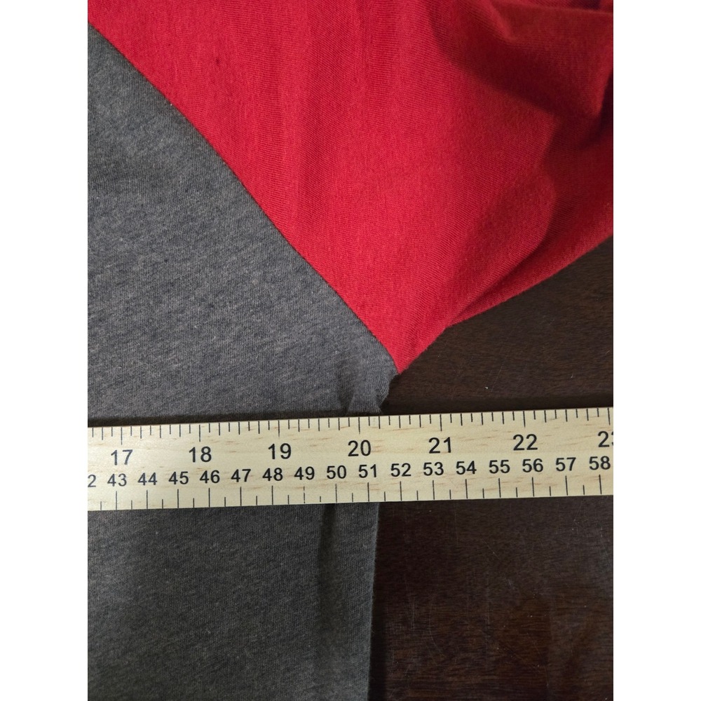 Crazy Train Womens Cow Graphic Raglan Tee Brown Red 3/4 Sleeve Large Made in USA - Picture 5 of 6